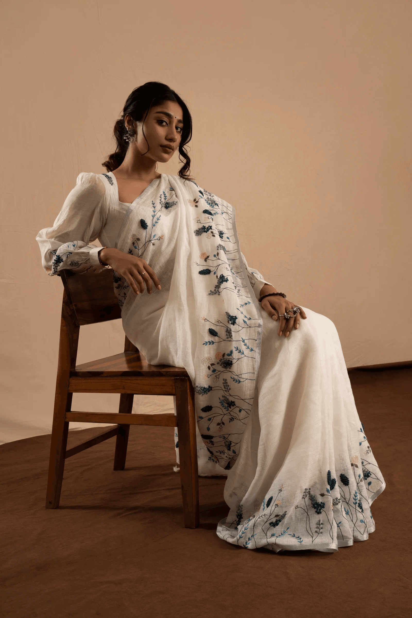 Amber Linen Sari