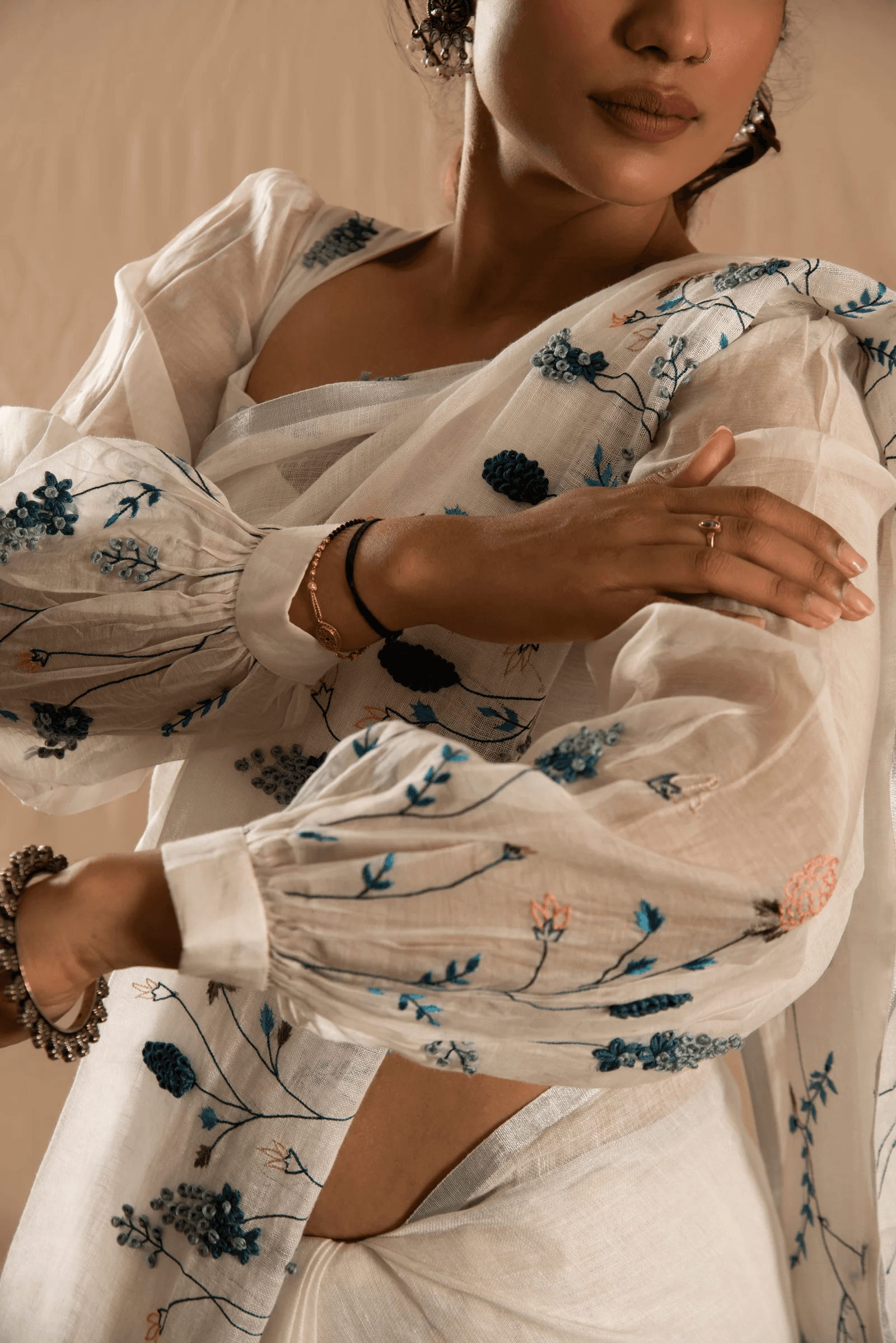 Fiza Chanderi Linen Blouse
