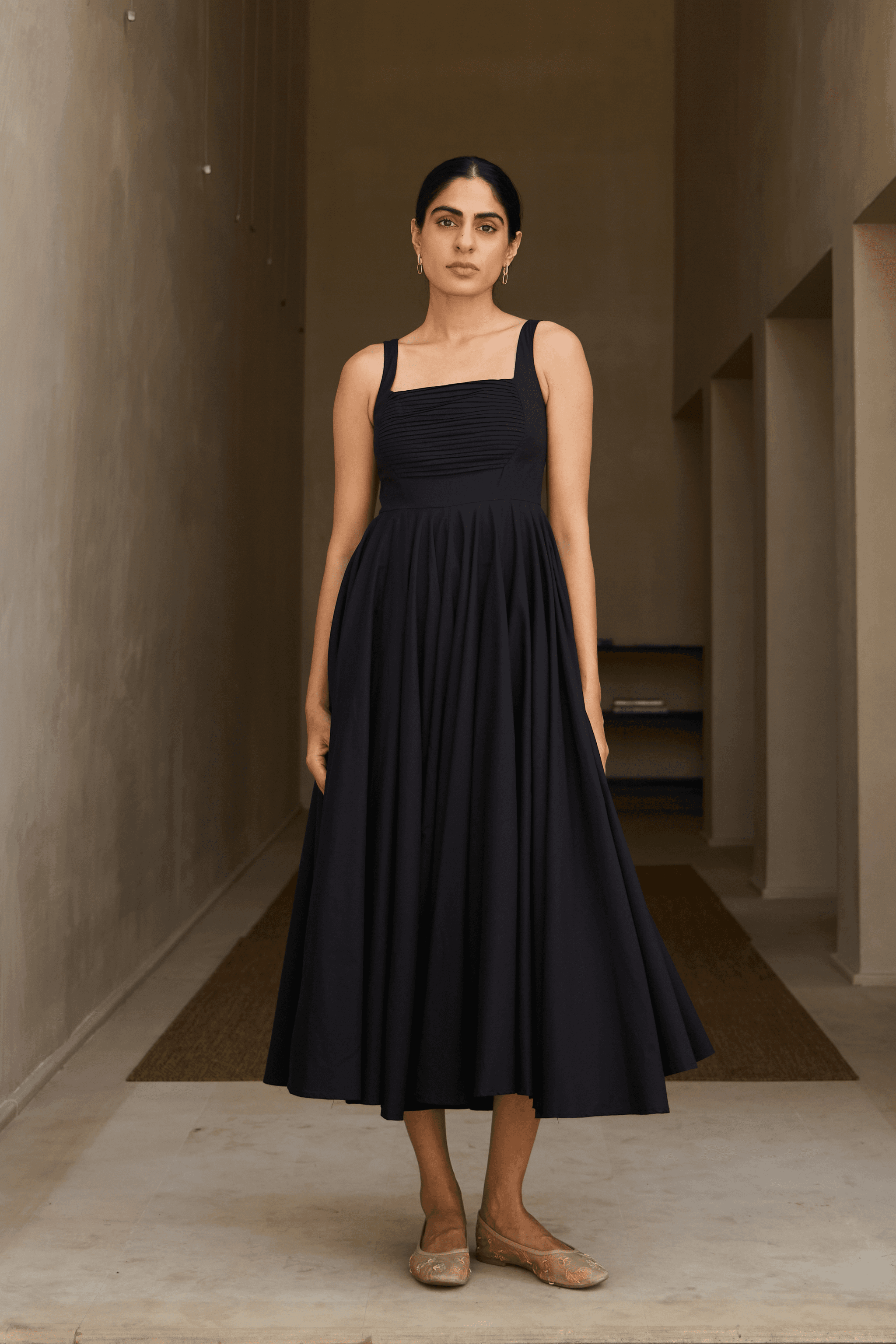 Manoor Black Organic Cotton Dress