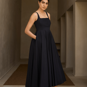 Manoor Black Organic Cotton Dress