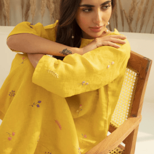 Phool Linen Kurta Set